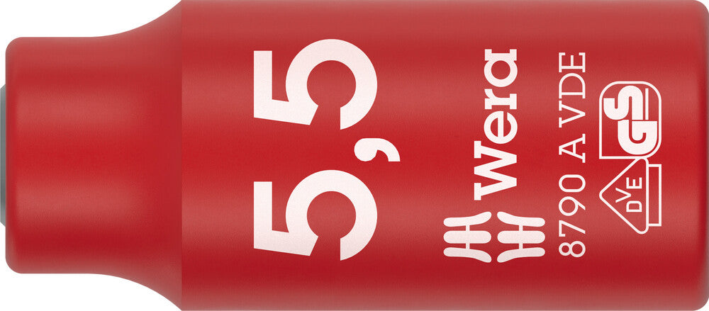 Wera 8790 A VDE Zyklop Socket, insulated, with 1/4" drive 05005932001