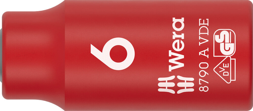 Wera 8790 A VDE Zyklop Socket, insulated, with 1/4" drive 05005933001