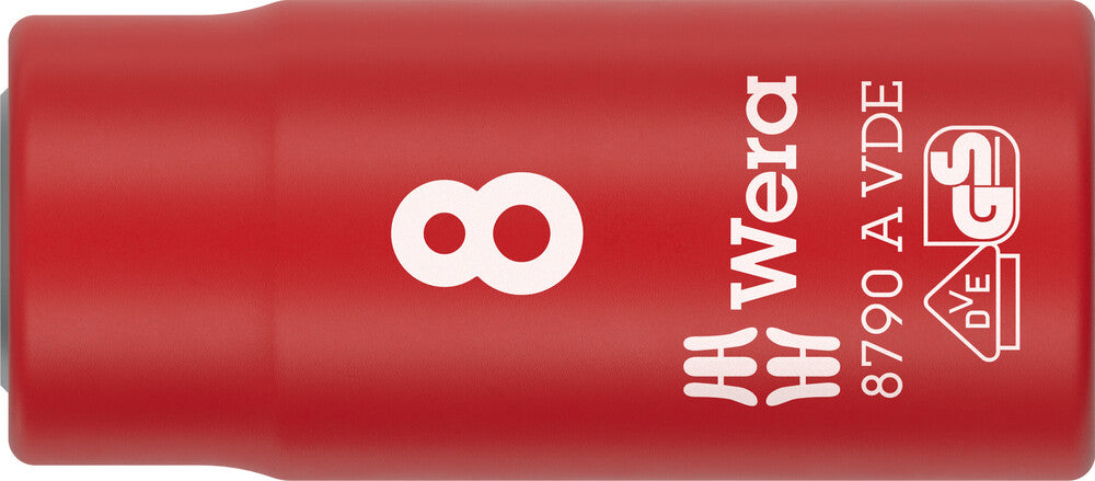 Wera 8790 A VDE Zyklop Socket, insulated, with 1/4" drive 05005935001