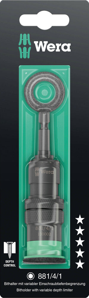 Wera 881/4/1 SB Bit holder with variable screw depth limitation 05130002001
