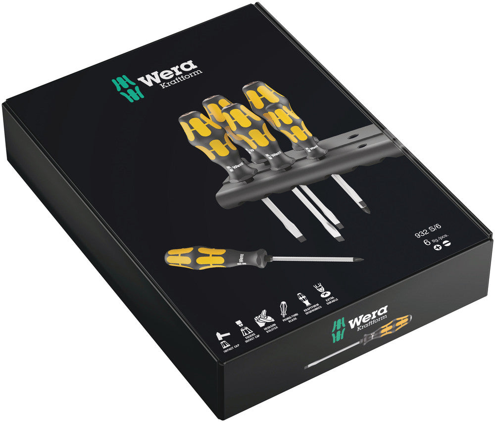 Wera 932 S/6 Screwdriver set Kraftform Wera: Chiseldriver and rack 05018283001