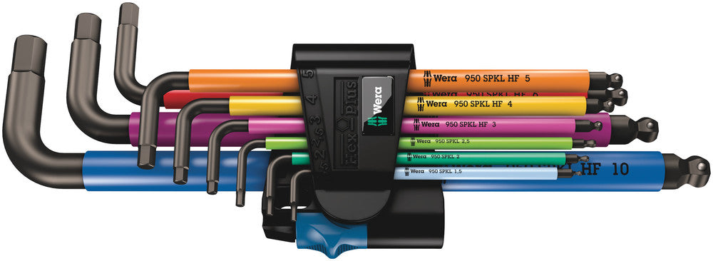 Wera 950/9 Hex-Plus Multicolour HF 1 L-key set, metric, BlackLaser, with holding function 05022210001