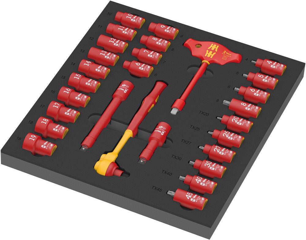 Wera 9726 Foam insert 8007 B VDE Zyklop VDE ratchet set 1, 3/8" 05150116001