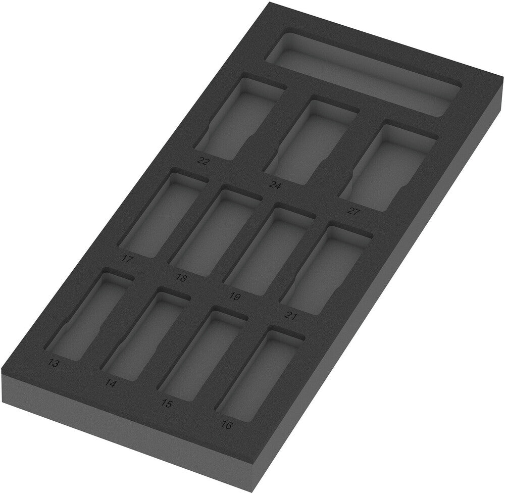 Wera 9825 Foam insert Zyklop C, 1/2", Impaktor Deep socket wrench insert set 1, empty 05137325001