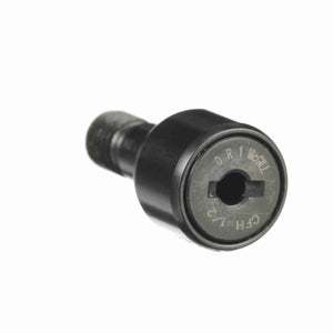 Industrial cam follower roller bearing with threaded stud, labeled CFH 1/2 McGill.