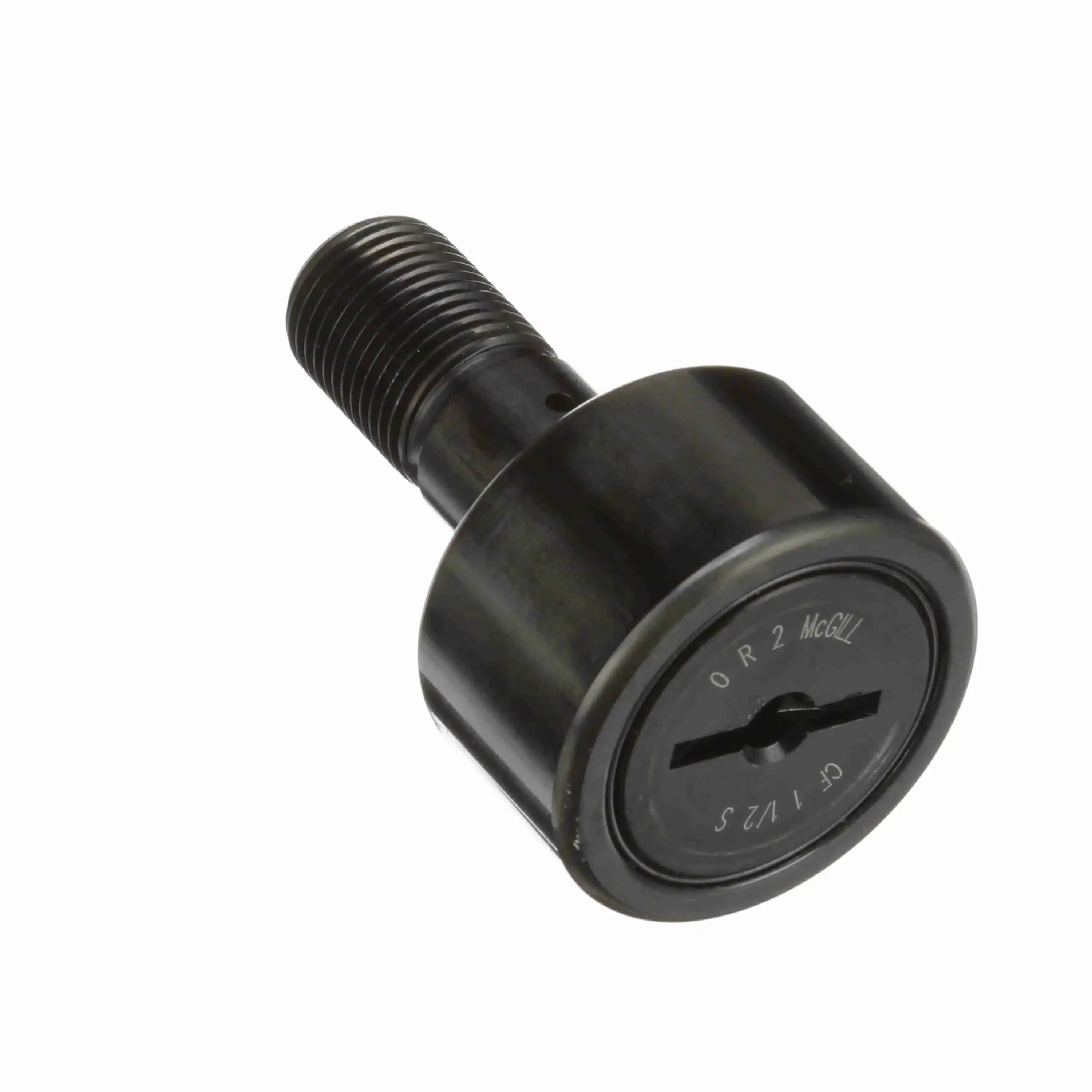 Heavy-duty cam follower roller bearing with threaded stud, industrial hardware component