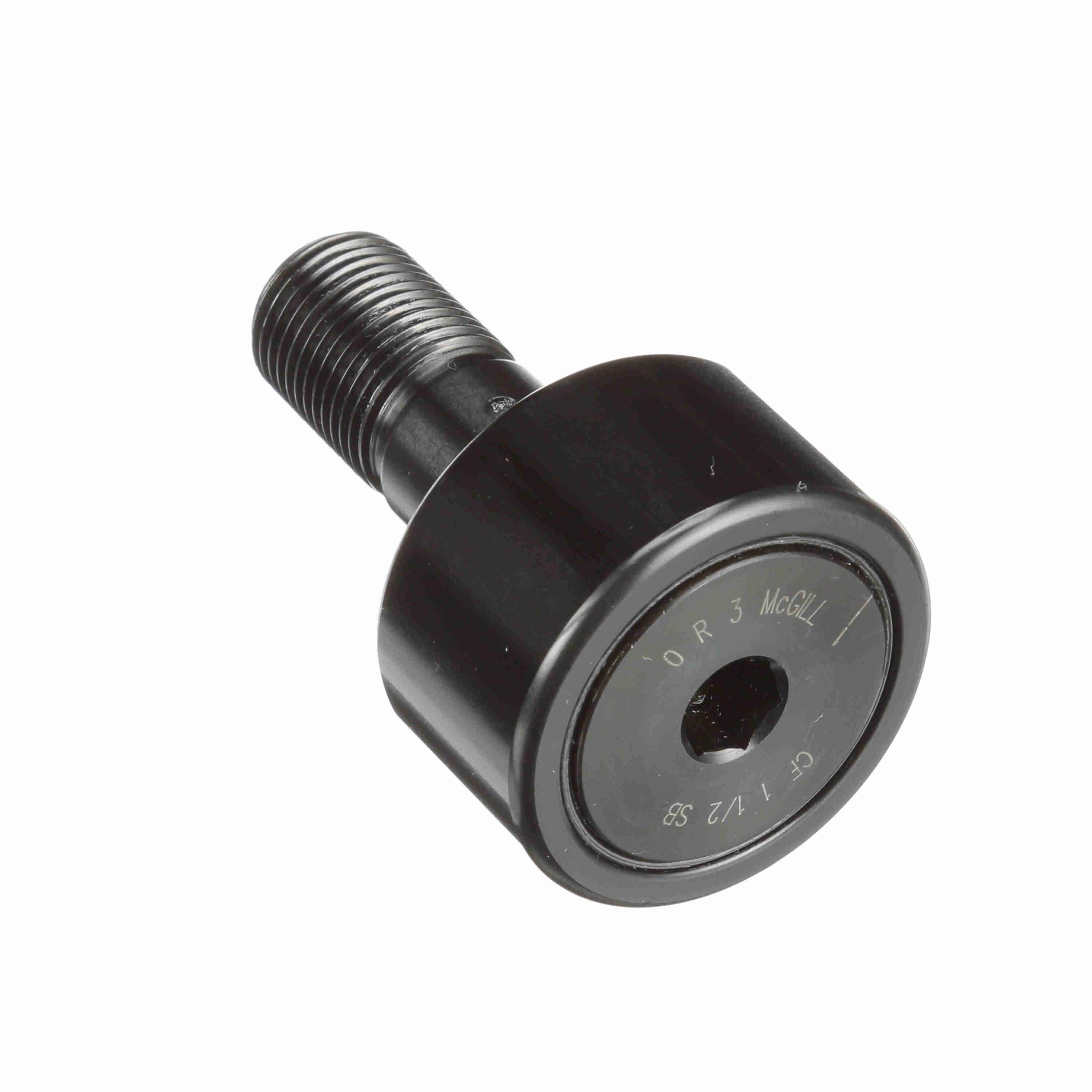 Heavy-duty cam follower bearing with threaded stud for industrial machinery