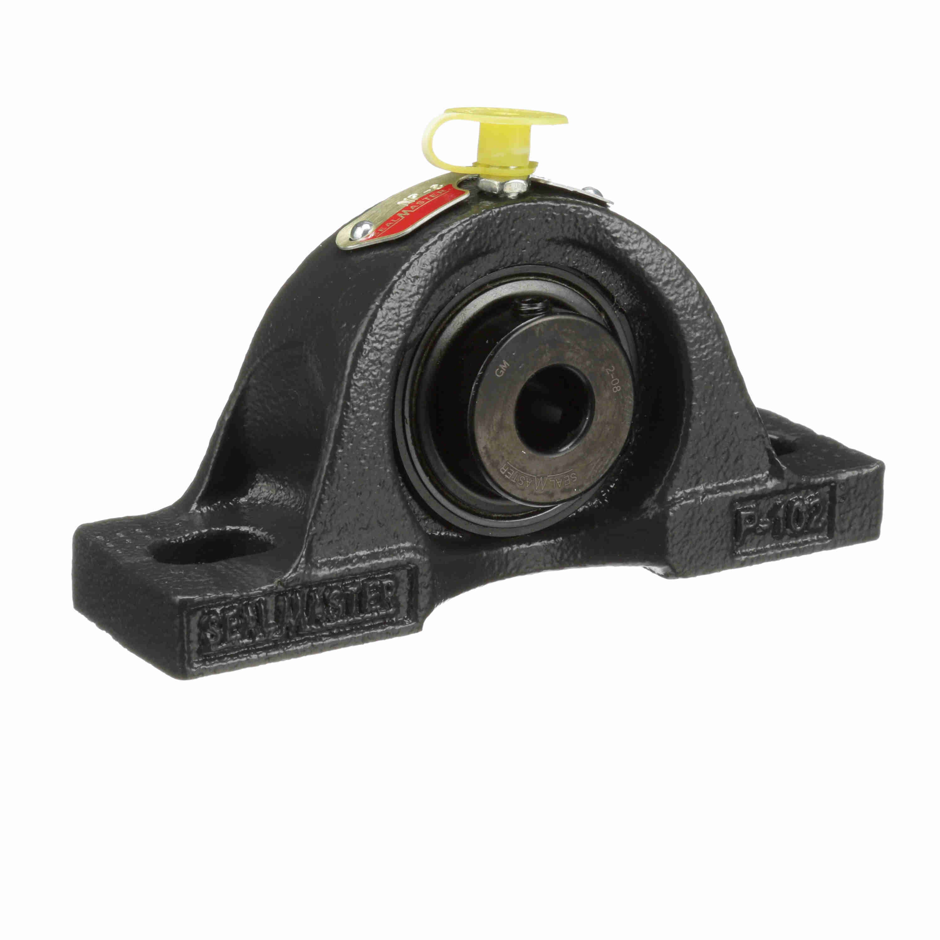 Sealmaster NP-9 Mounted Cast Iron Two Bolt Pillow Block Ball Bearing Steel, Black Oxided - Setscrew Lock