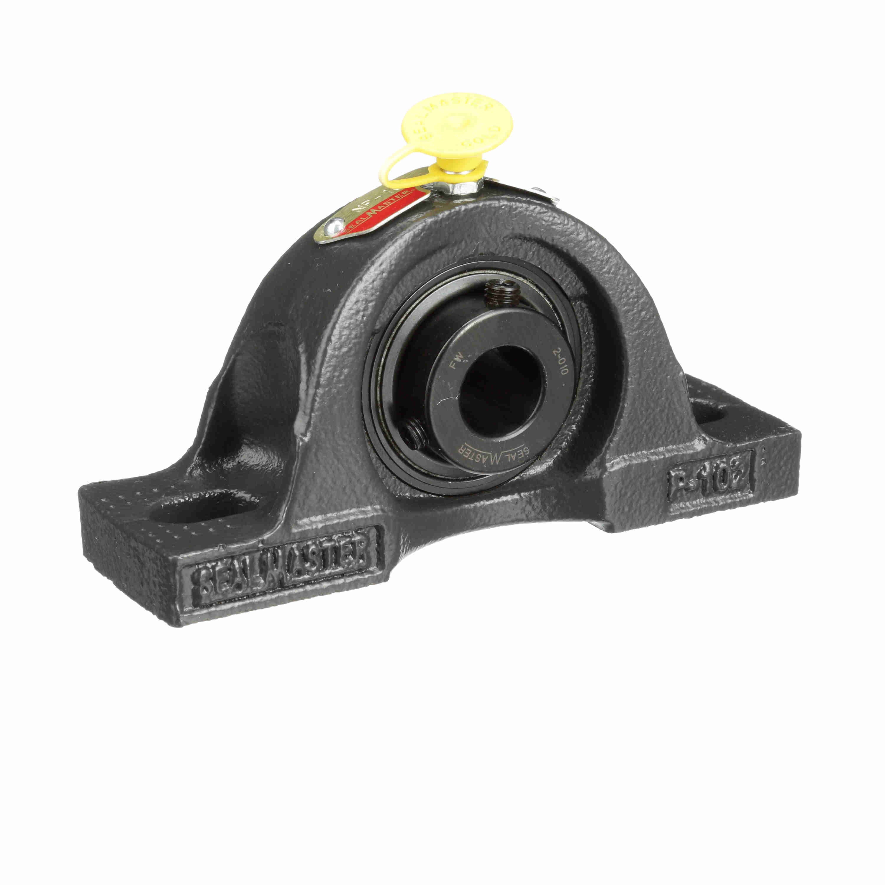 Sealmaster NP-10 Mounted Cast Iron Two Bolt Pillow Block Ball Bearing Steel, Black Oxided - Setscrew Lock