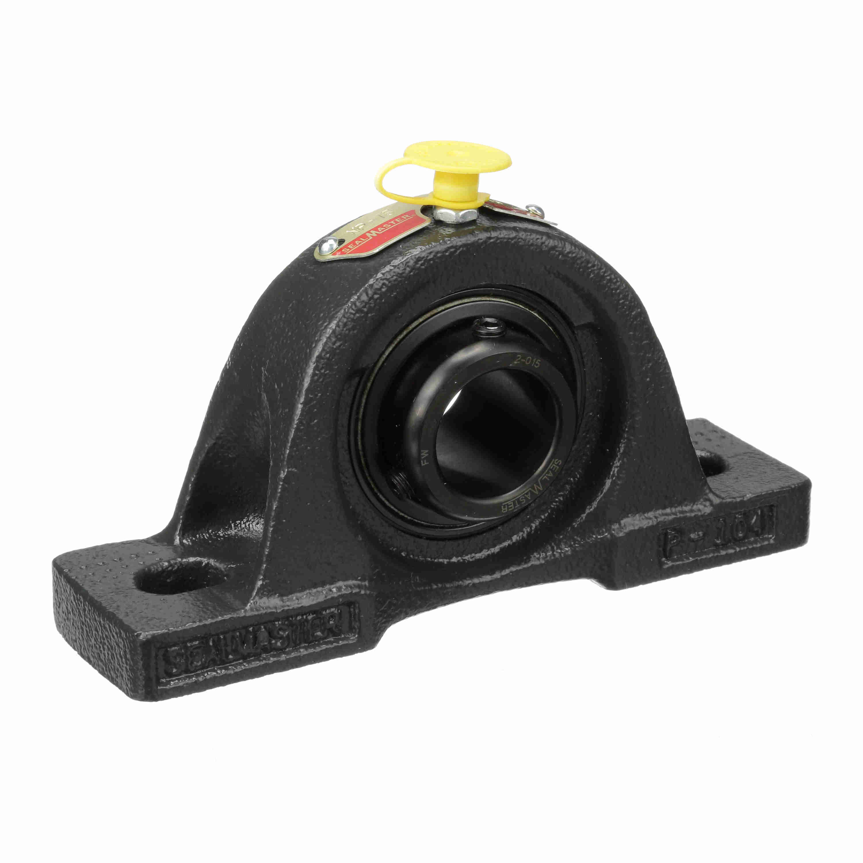 Sealmaster NP-205 Mounted Cast Iron Two Bolt Pillow Block Ball Bearing Black Oxided - Setscrew Lock
