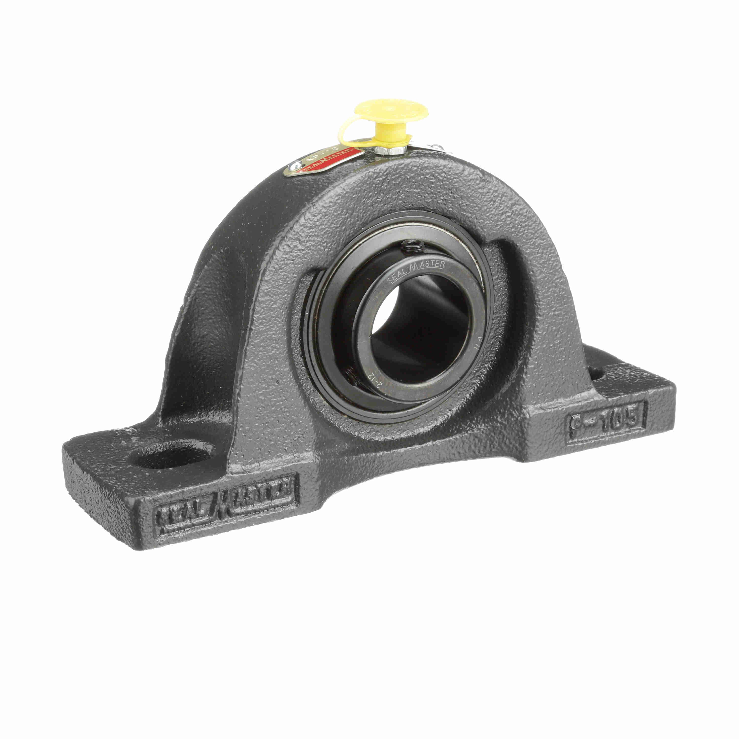 Sealmaster NP-18 Mounted Cast Iron Two Bolt Pillow Block Ball Bearing Steel, Black Oxided - Setscrew Lock