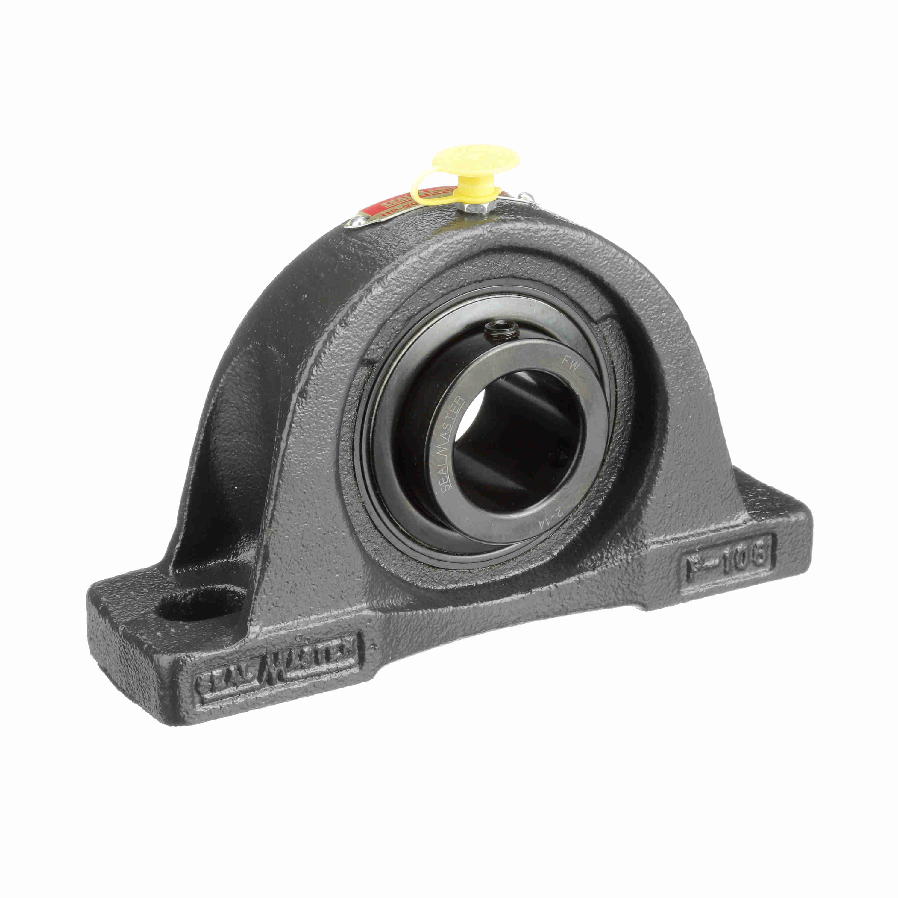 Sealmaster NP-20 Mounted Cast Iron Two Bolt Pillow Block Ball Bearing Steel, Black Oxided - Setscrew Lock