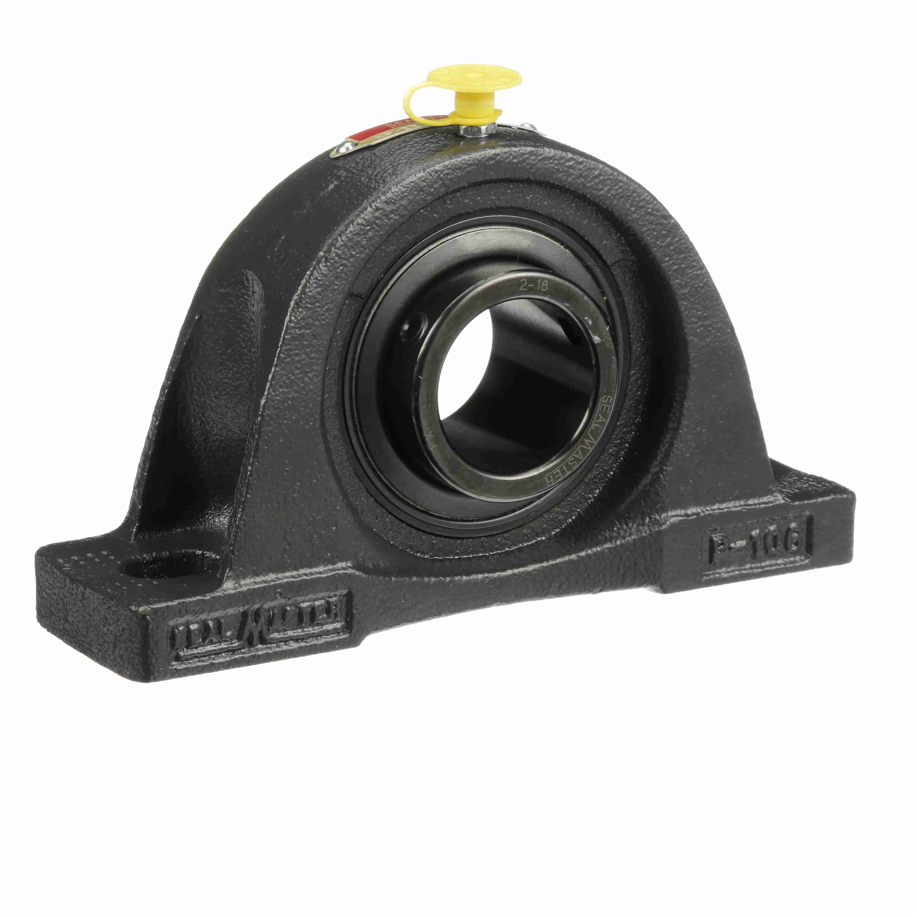 Sealmaster NP-22 Mounted Cast Iron Two Bolt Pillow Block Ball Bearing Steel, Black Oxided - Setscrew Lock