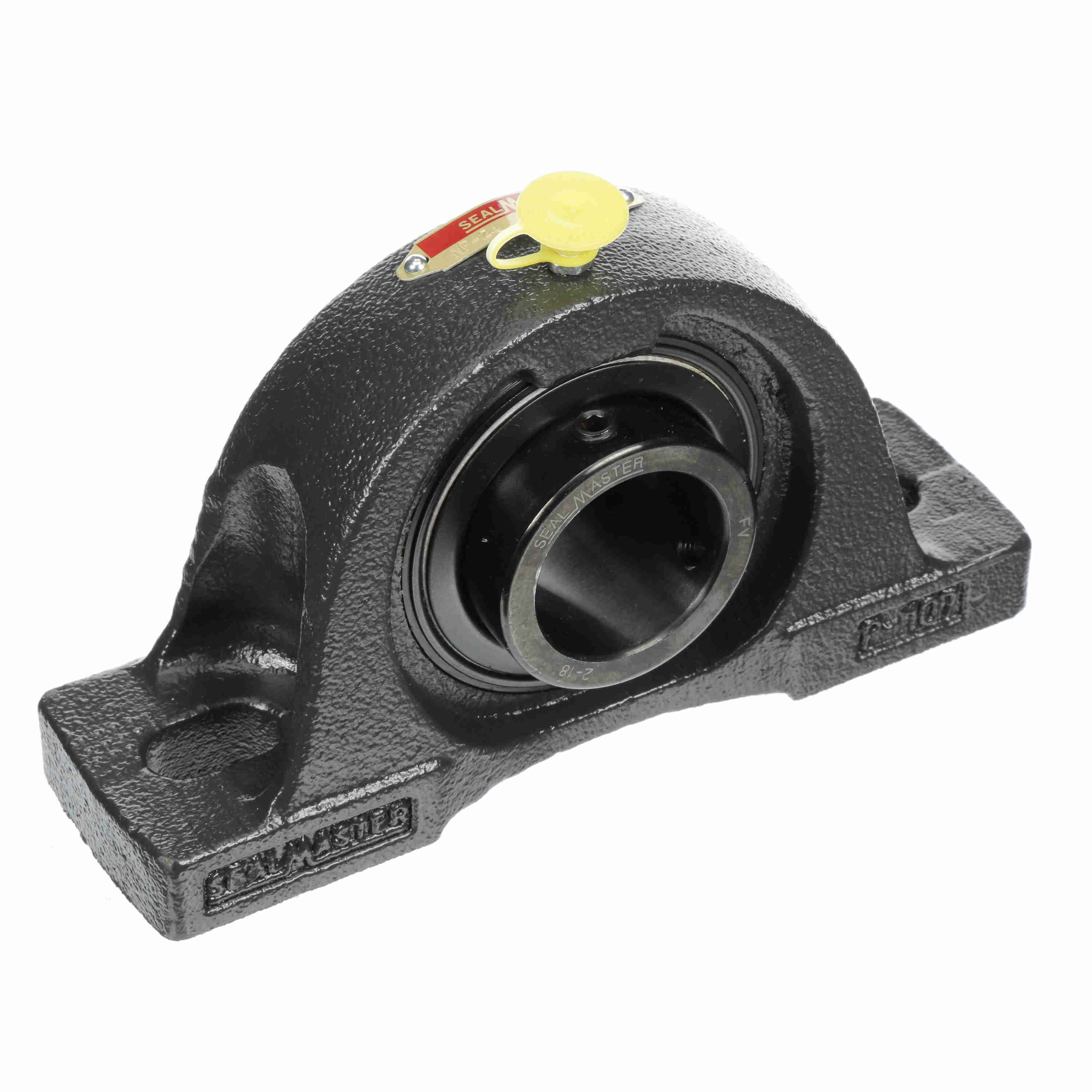 Sealmaster NP-24 Mounted Cast Iron Two Bolt Pillow Block Ball Bearing Steel, Black Oxided - Setscrew Lock