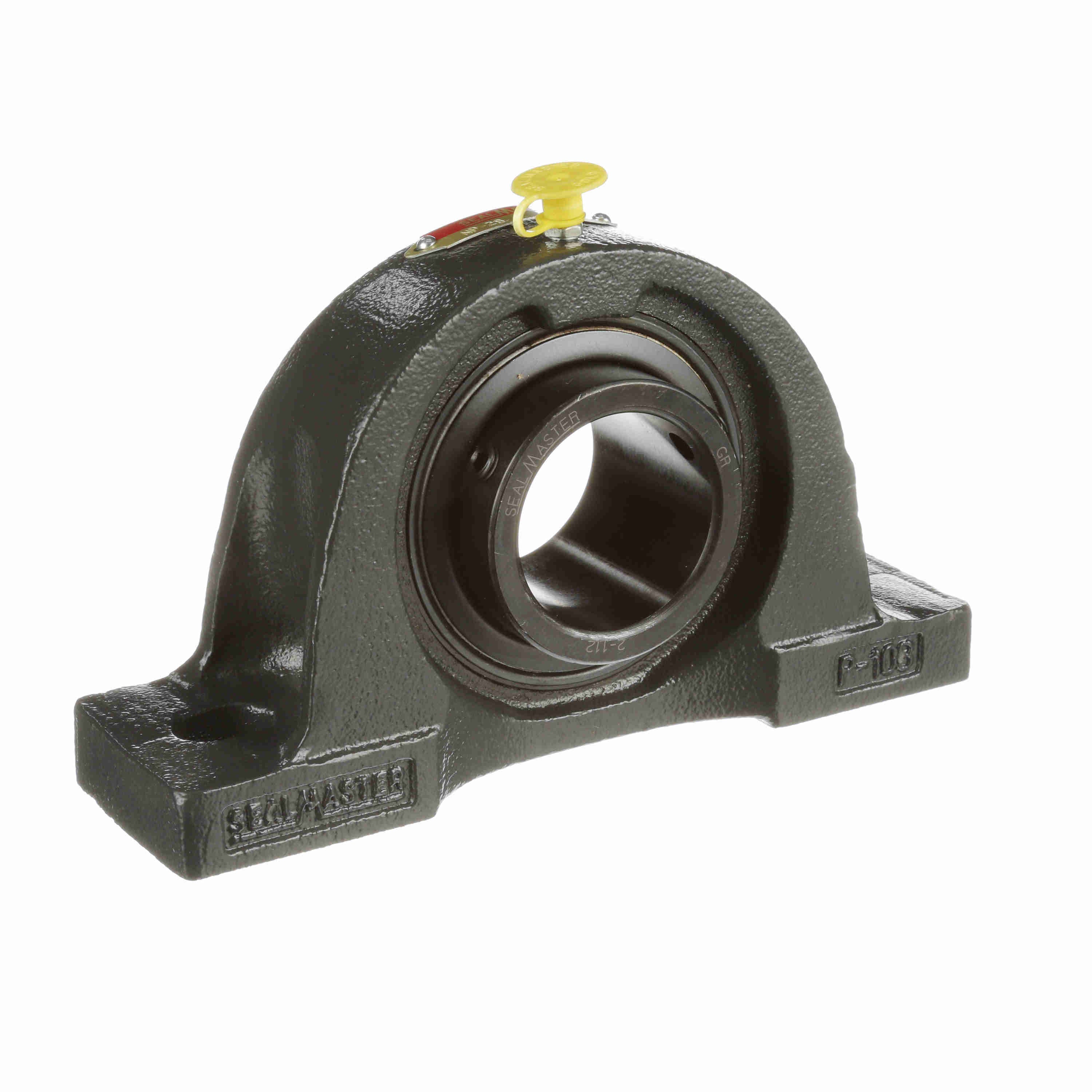 Sealmaster NP-28 Mounted Cast Iron Two Bolt Pillow Block Ball Bearing Steel, Black Oxided - Setscrew Lock
