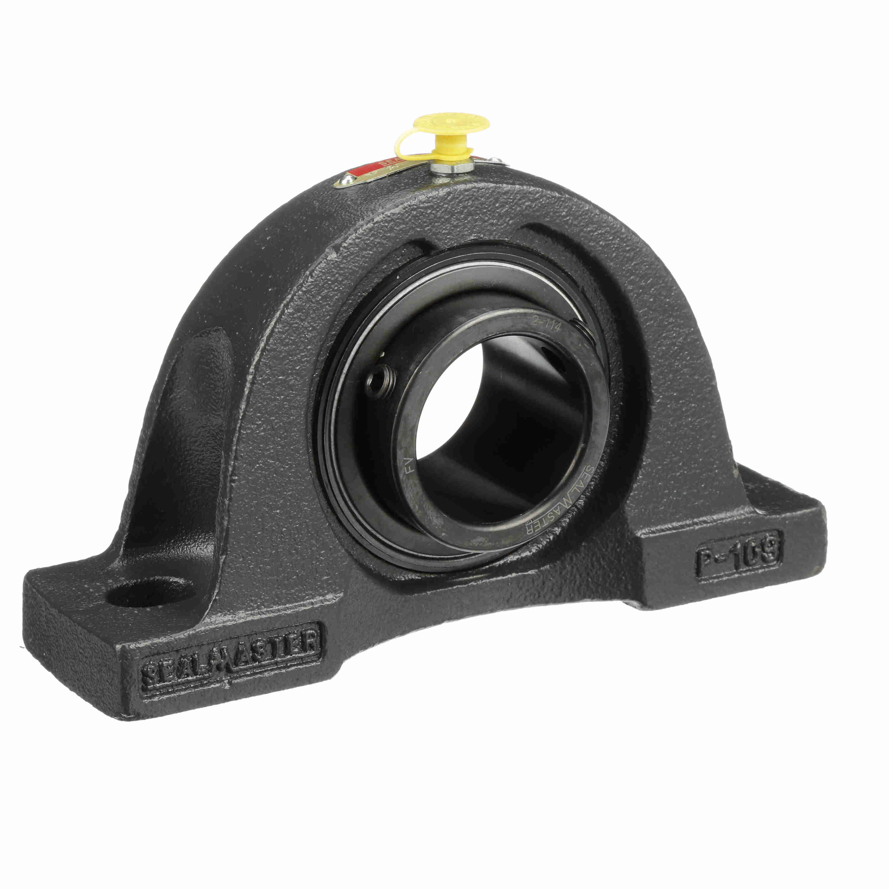 Sealmaster NP-30 Mounted Cast Iron Two Bolt Pillow Block Ball Bearing Steel, Black Oxided - Setscrew Lock