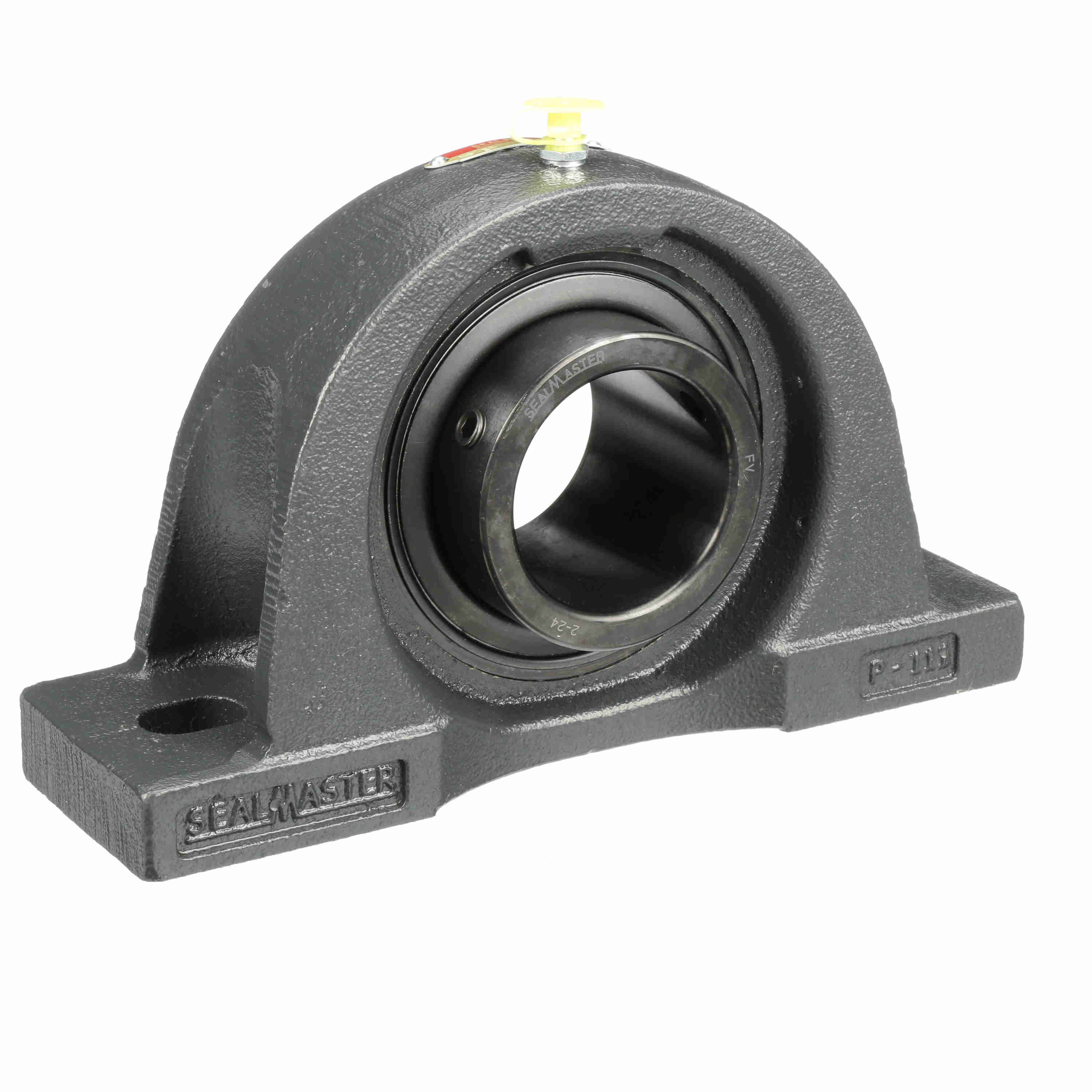 Sealmaster NP-36 Mounted Cast Iron Two Bolt Pillow Block Ball Bearing Steel, Black Oxided - Setscrew Lock