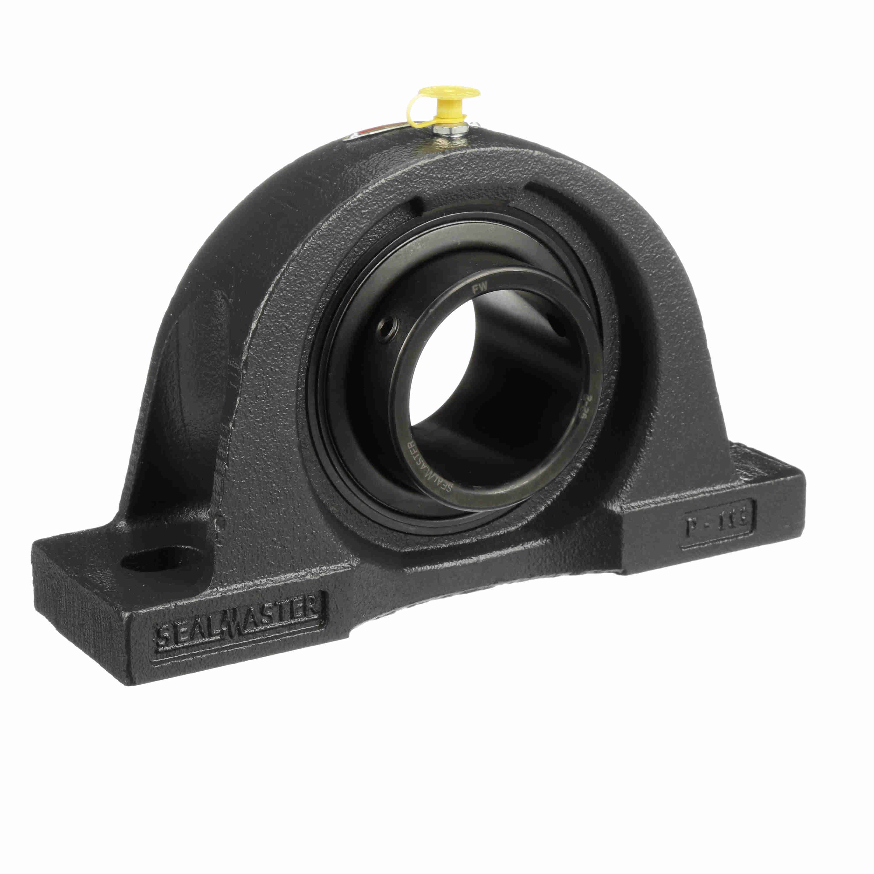 Sealmaster NP-38 Mounted Cast Iron Two Bolt Pillow Block Ball Bearing Steel, Black Oxided - Setscrew Lock