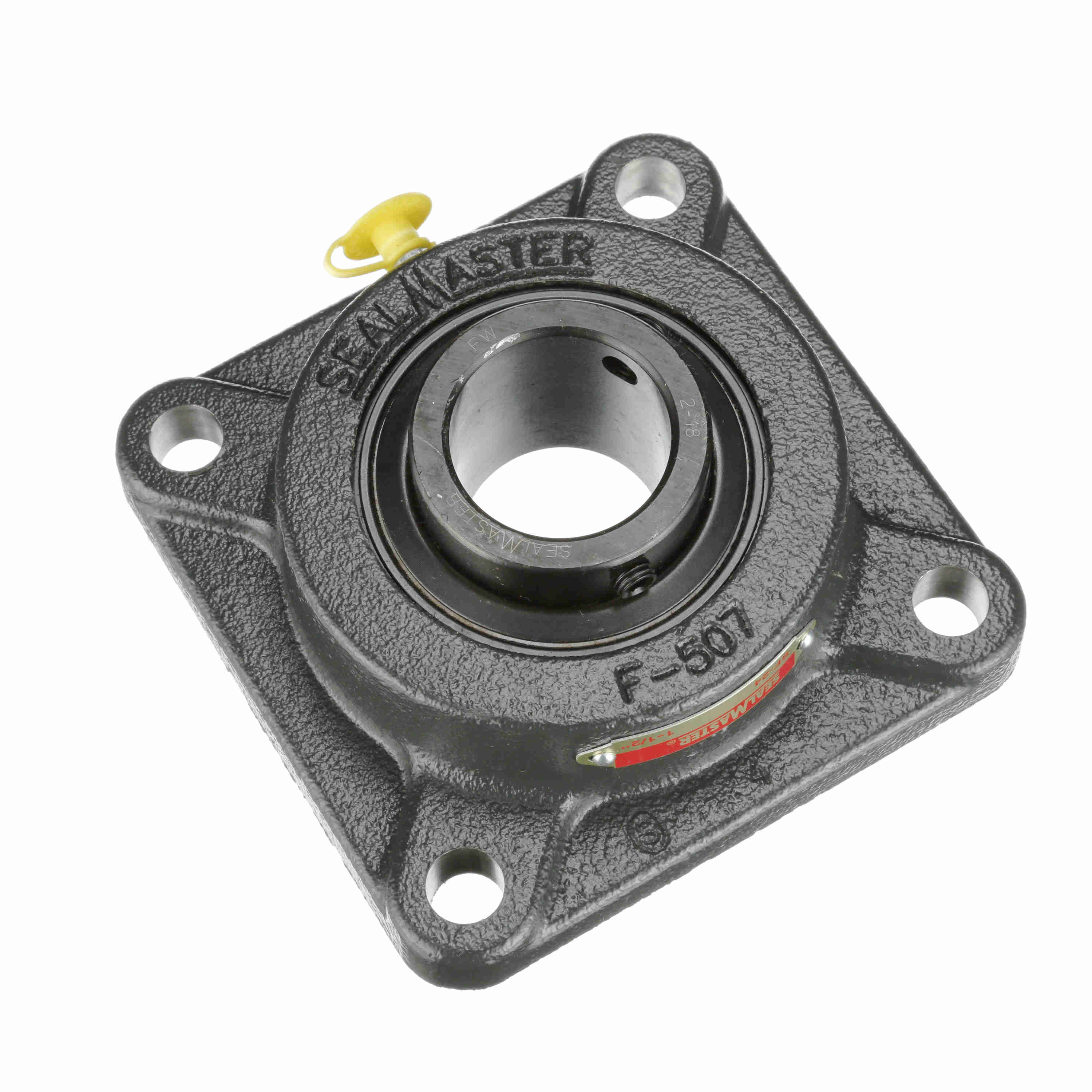 Sealmaster SF-24 Mounted Cast Iron Four Bolt Flange Ball Bearing Black Oxided - Setscrew Lock