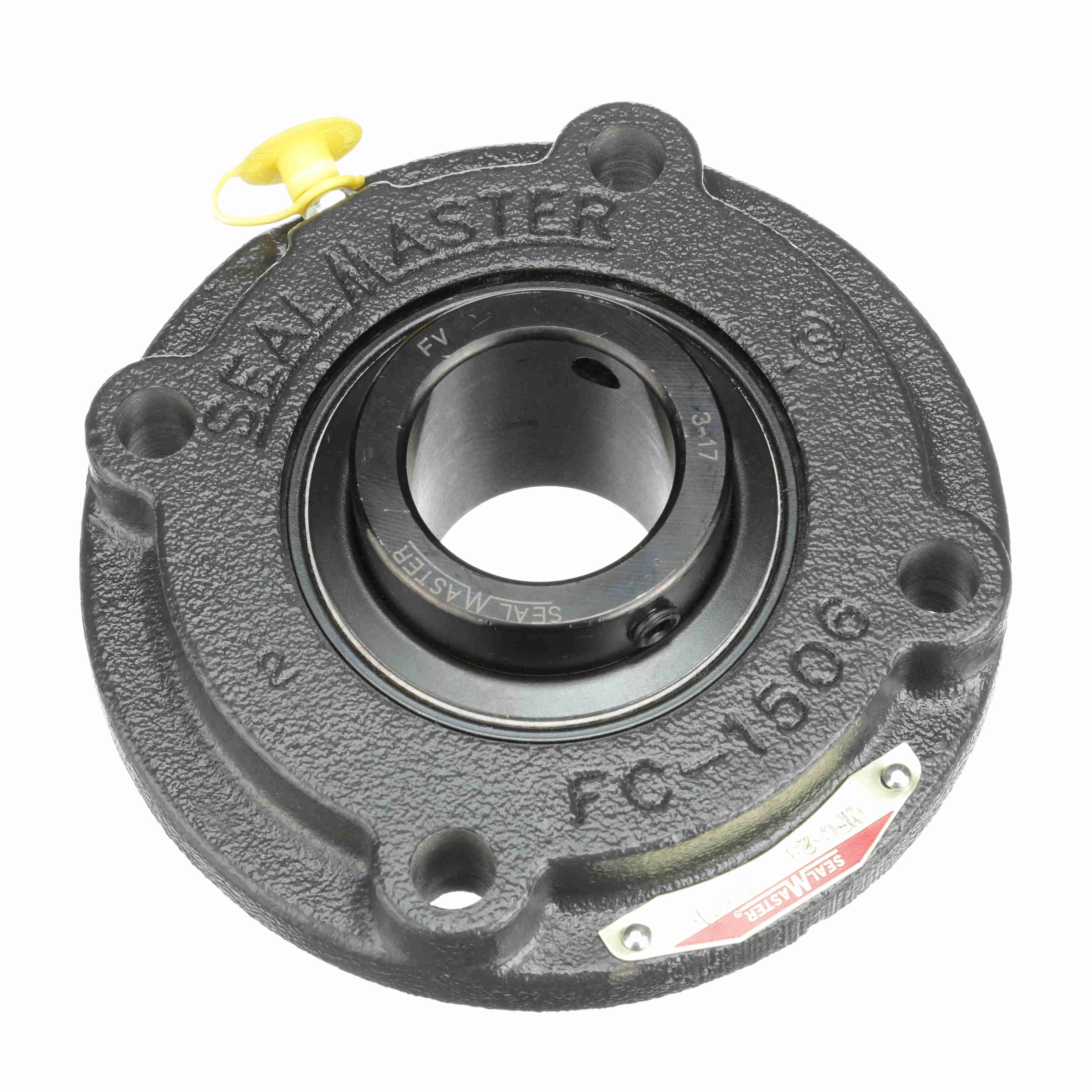 Sealmaster MFC-23 Mounted Cast Iron Flange Cartridge Ball Bearing Steel, Black Oxided - Setscrew Lock