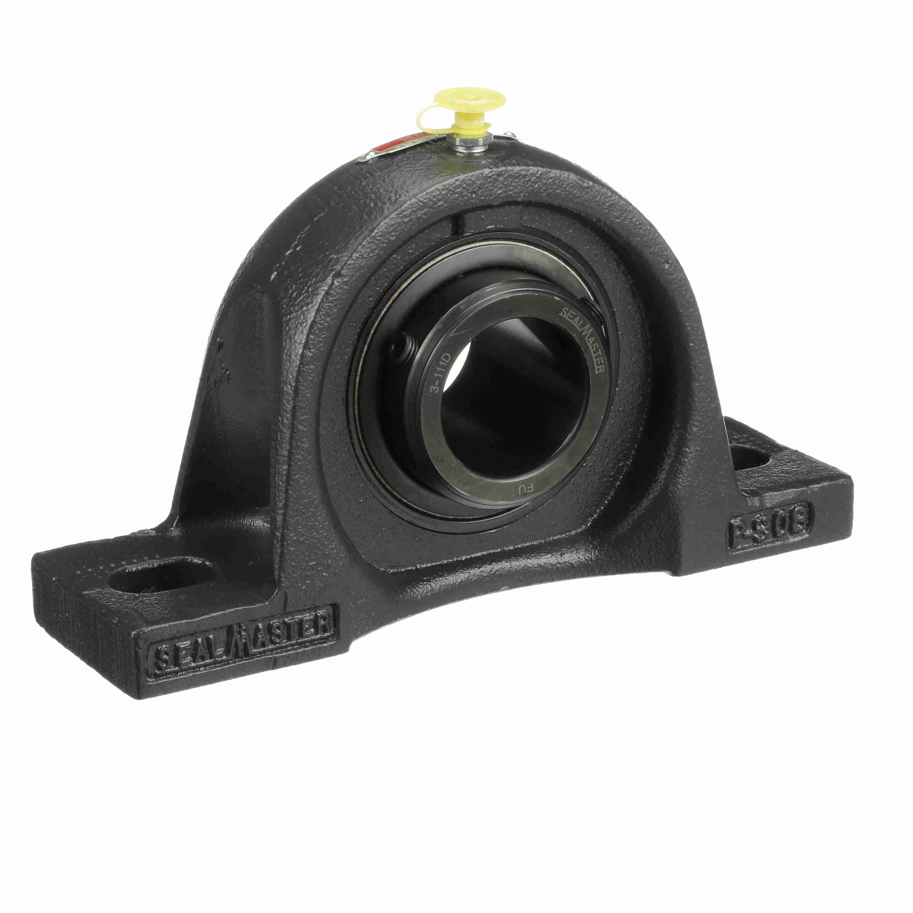 Sealmaster MSPD-27 Mounted Cast Iron Two Bolt Pillow Block Ball Bearing Steel, Black Oxided - Double Setscrew Lock