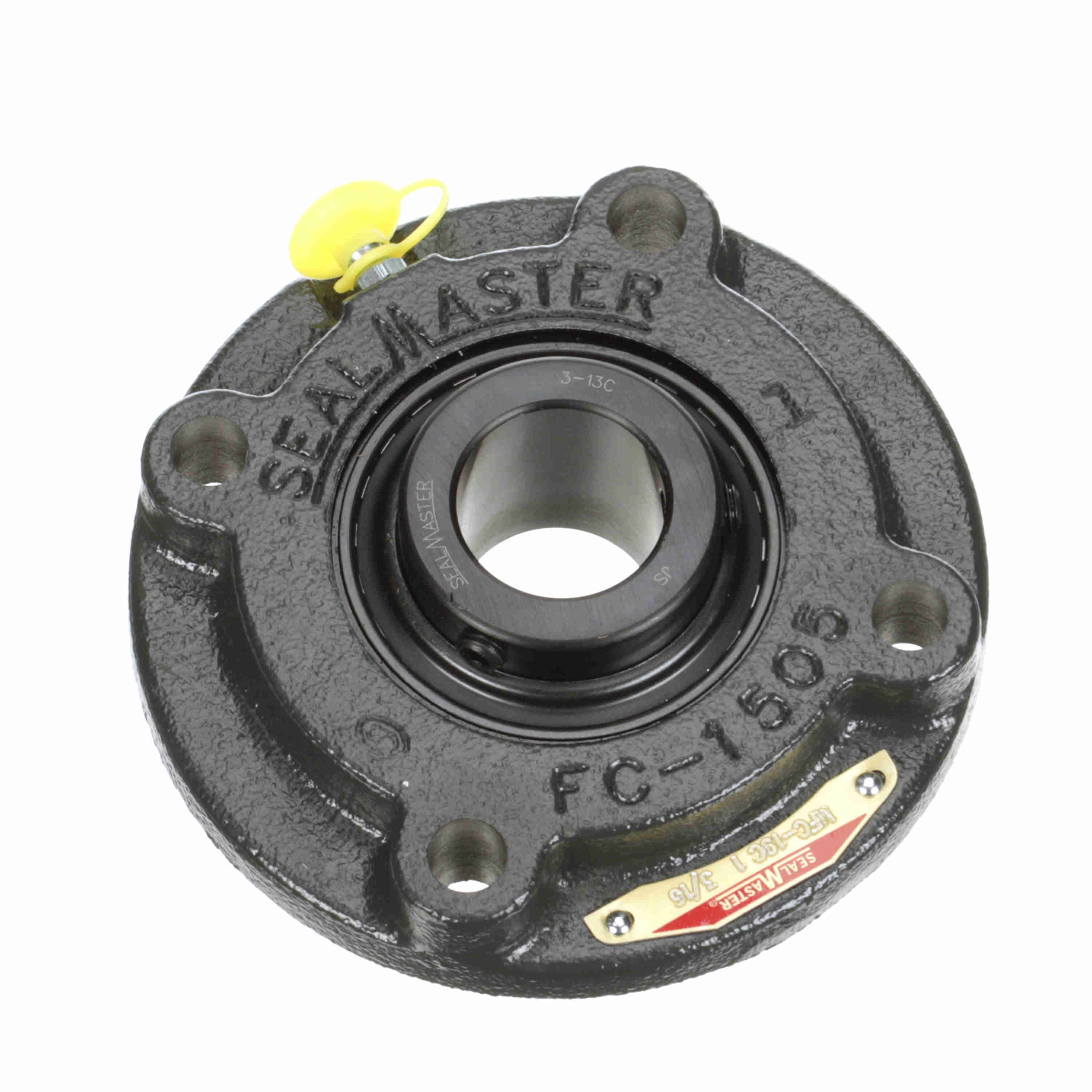 Sealmaster MFC-19C Mounted Cast Iron Flange Cartridge Ball Bearing Steel, Black Oxided - Setscrew Lock