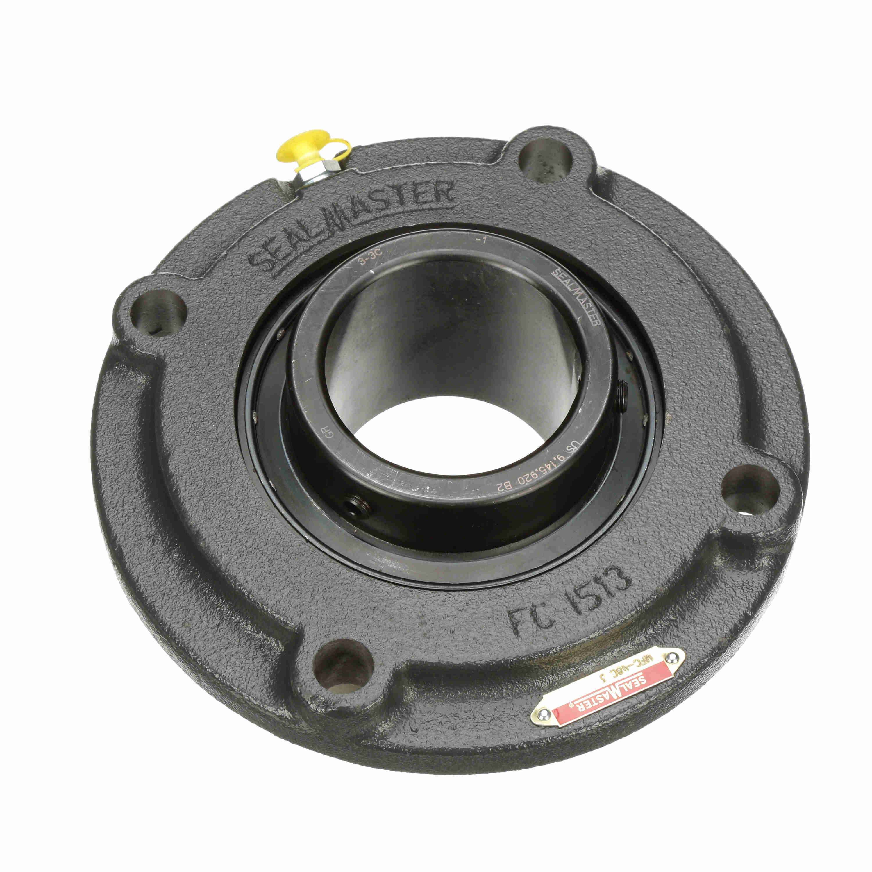 Sealmaster MFC-48C Mounted Cast Iron Flange Cartridge Ball Bearing Steel, Black Oxided - Setscrew Lock