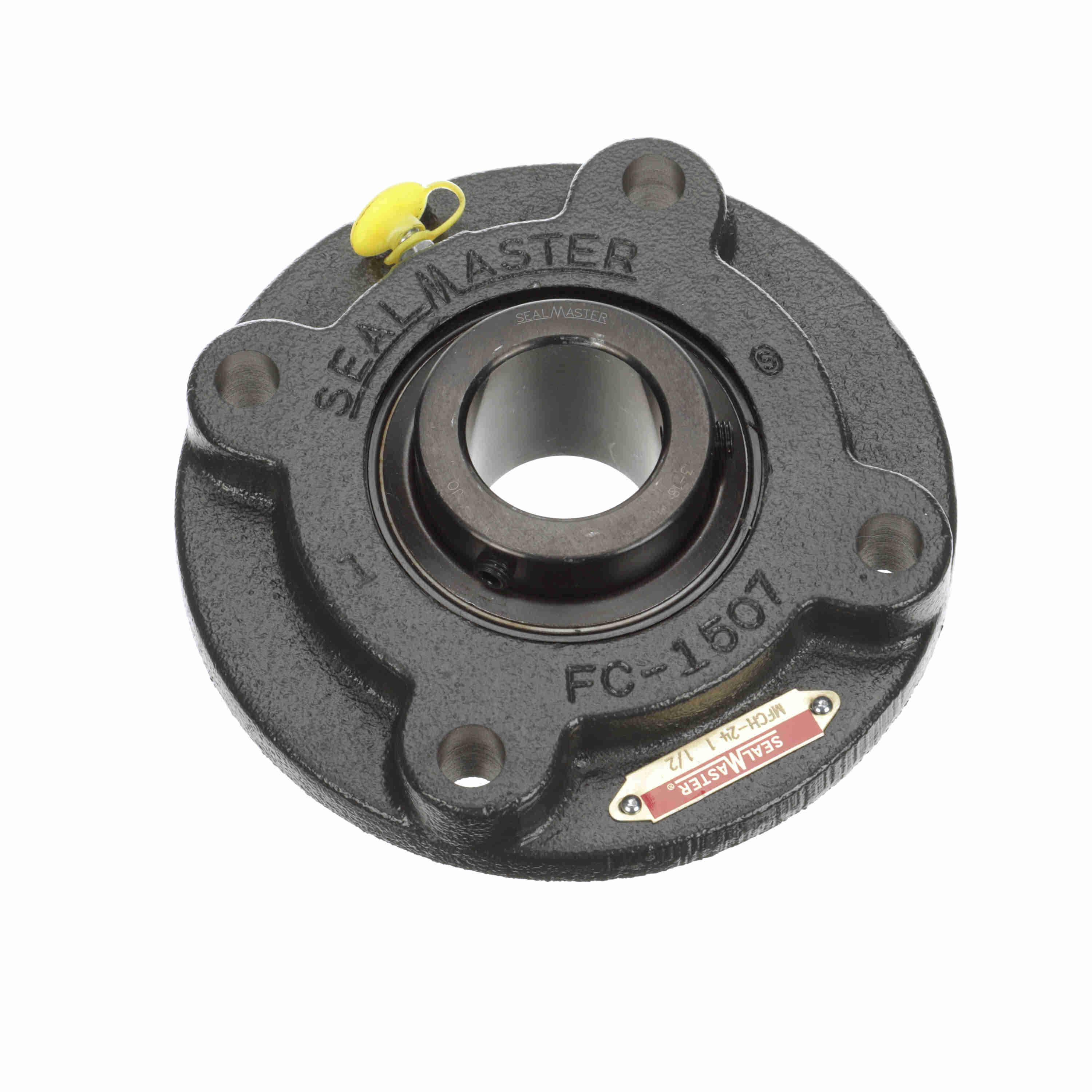 Sealmaster MFC-16 HT Mounted Cast Iron Flange Cartridge Ball Bearing Steel, Black Oxided - Setscrew Lock - High Temperature