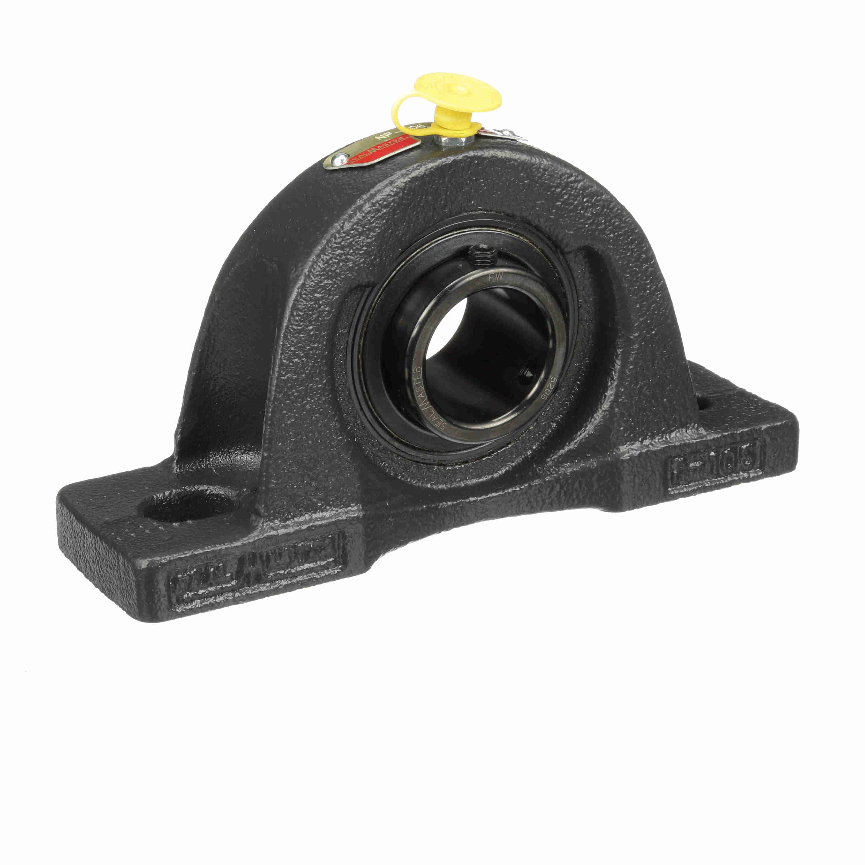 Sealmaster NP-206 Mounted Cast Iron Two Bolt Pillow Block Ball Bearing Steel, Black Oxided - Setscrew Lock