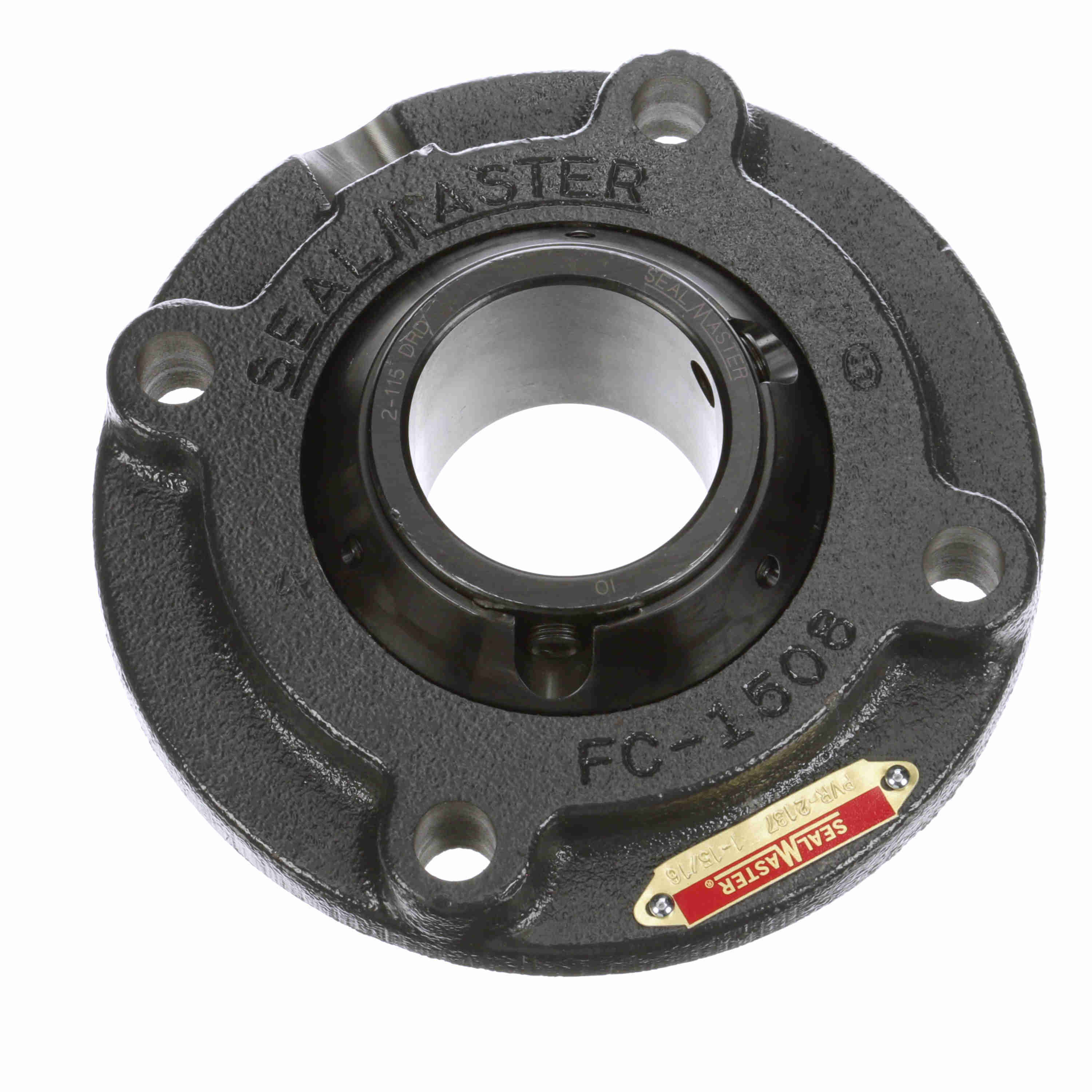 Sealmaster MFC-47 ML Mounted Cast Iron Flange Cartridge Ball Bearing Steel, Black Oxided - Setscrew Lock