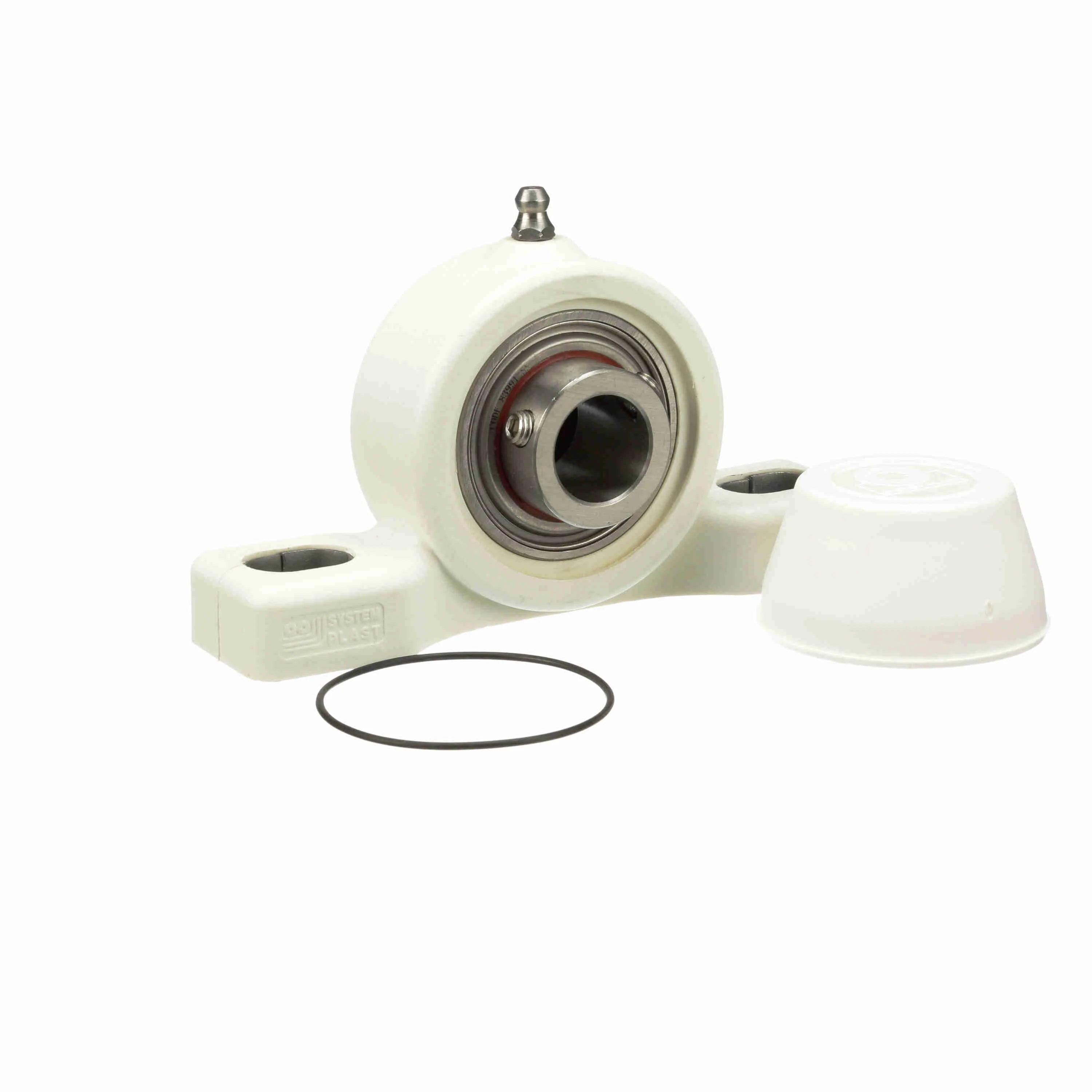 System Plast UCP206-30M-SS-NC-CEC Mounted Nolu-Clean Two Bolt Pillow Block Ball Bearing Stainless Steel - Setscrew Lock - Closed End Cap/Back Seal included (53206CGR/SS)