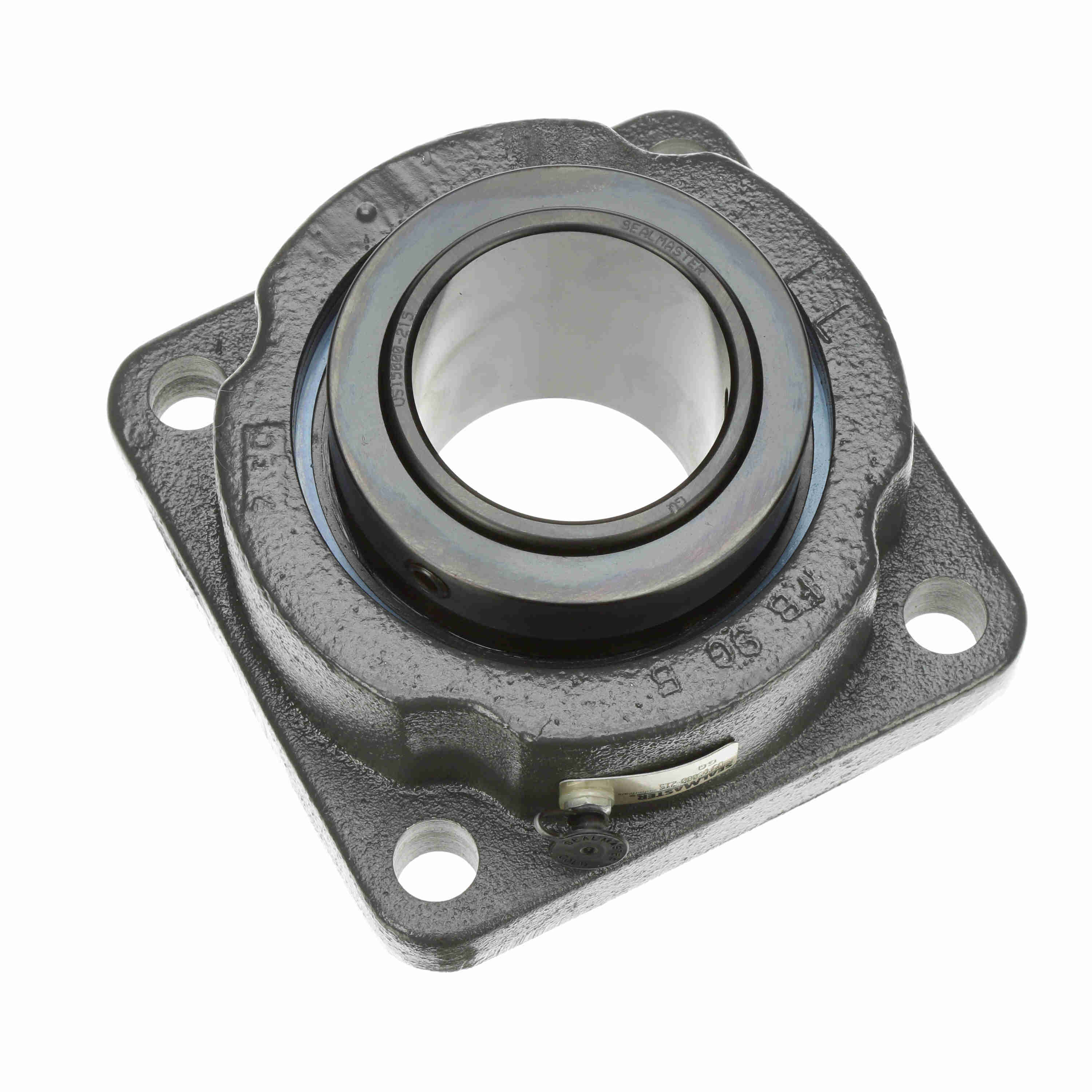 Sealmaster USFB5000-215 Mounted Cast Iron Four Bolt Flange Spherical Roller Bearing Steel, Black Oxided - Collar Mount Lock