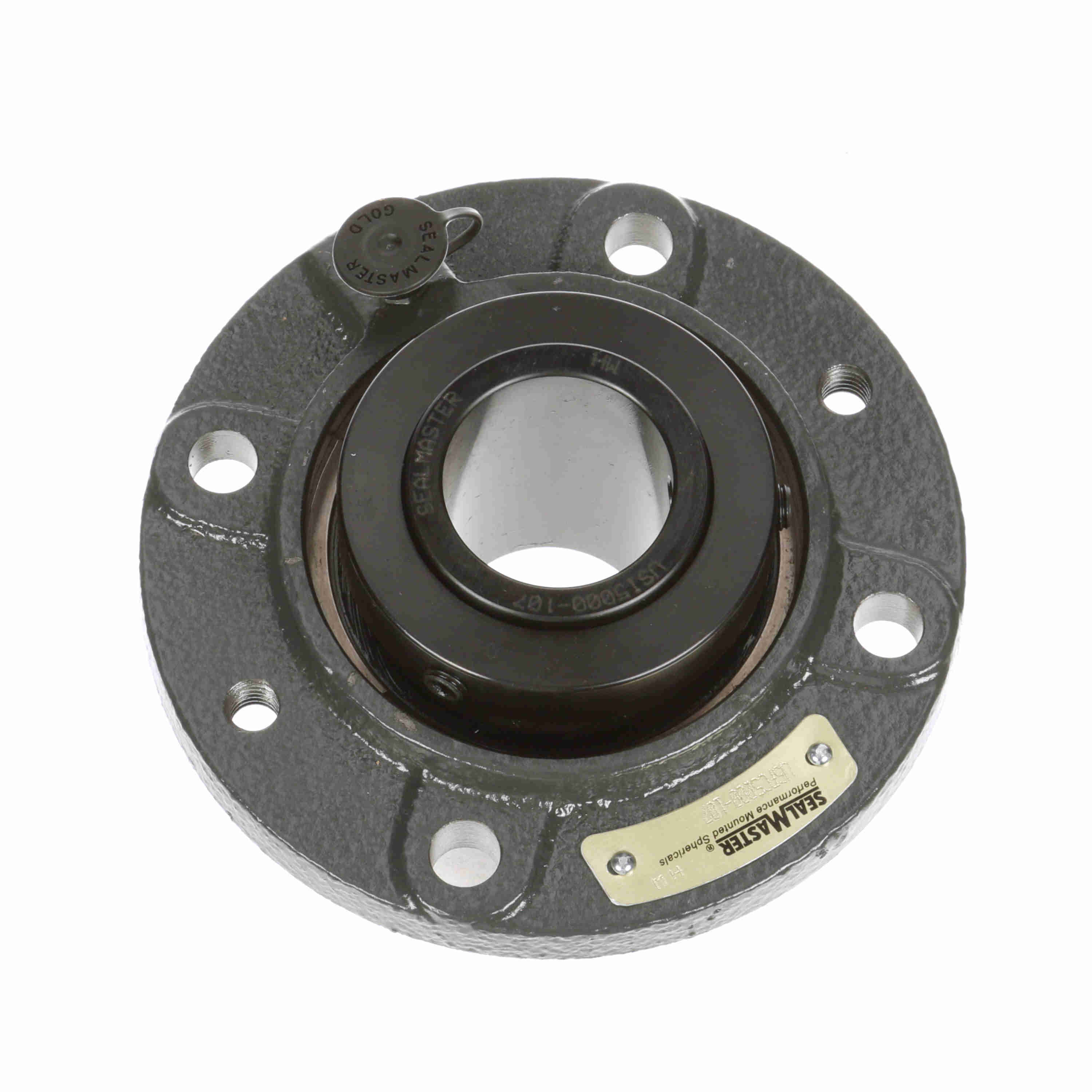 Sealmaster USFC5000-107 Mounted Cast Iron Piloted Flange Spherical Roller Bearing Steel, Black Oxided - Collar Mount Lock