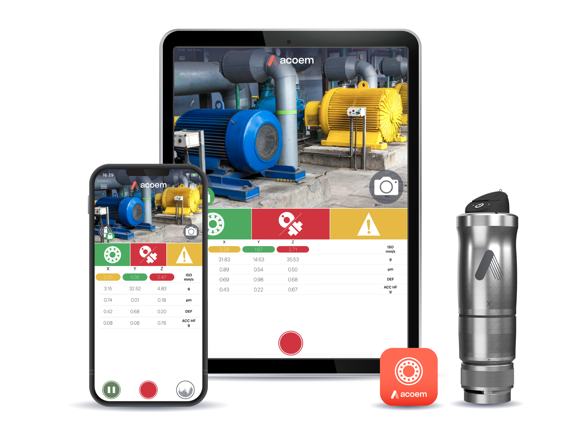 Acoem Bearing Defender - Diagnostics Tool, Wireless, iOS & Android, ISO 10816-3