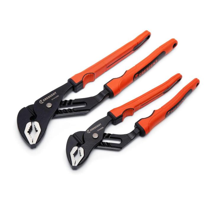 Crescent RT400SGSET2R-05 - 2 Piece Grip Zone™ V-Jaw Tongue & Groove Plier Set with Dual Material Rawhide Handle