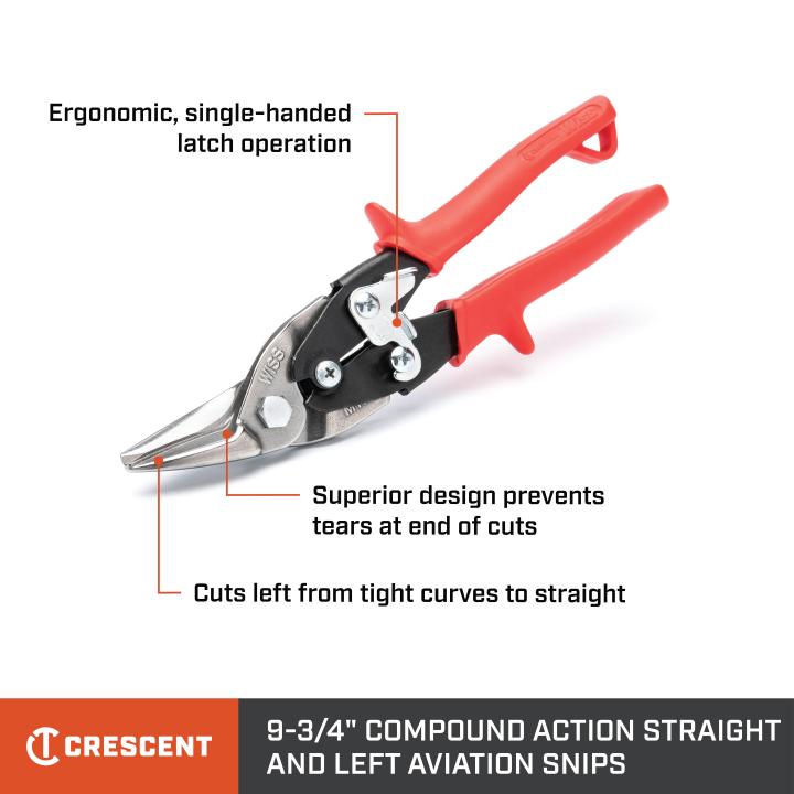 Crescent / Wiss M1R - 9-3/4" Compound Action Straight and Left Aviation Snips