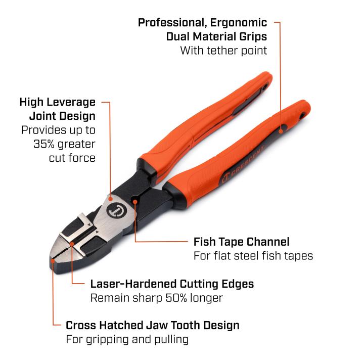 Crescent Z20509CGR-06 - 9-1/2" Z2 Lineman's Plier with Cushion Grip Rawhide Handle