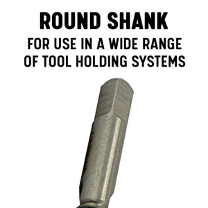 Image with text describing the round shank