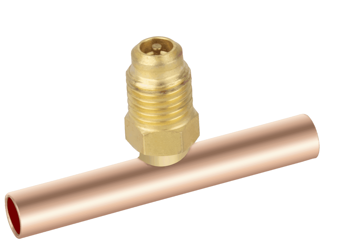 NAVAC F1011 - Slip Fit Copper Braze Tee, 1/4″ ODS x 5/16″ODF, Length 4″, 2PK