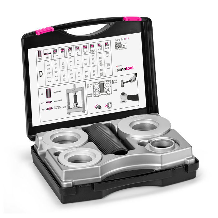 Simatec FT-P Bearing Fitting Tool Kit for installation forces up to 5t, designed for use with presses