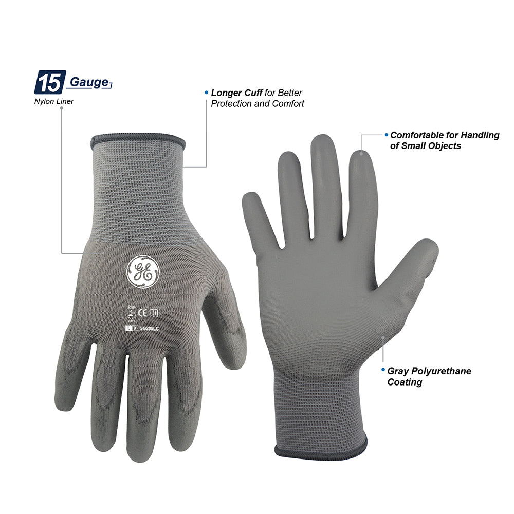 General Electric 15 GA PU Dipped general purpose gloves - Apollo Industries 