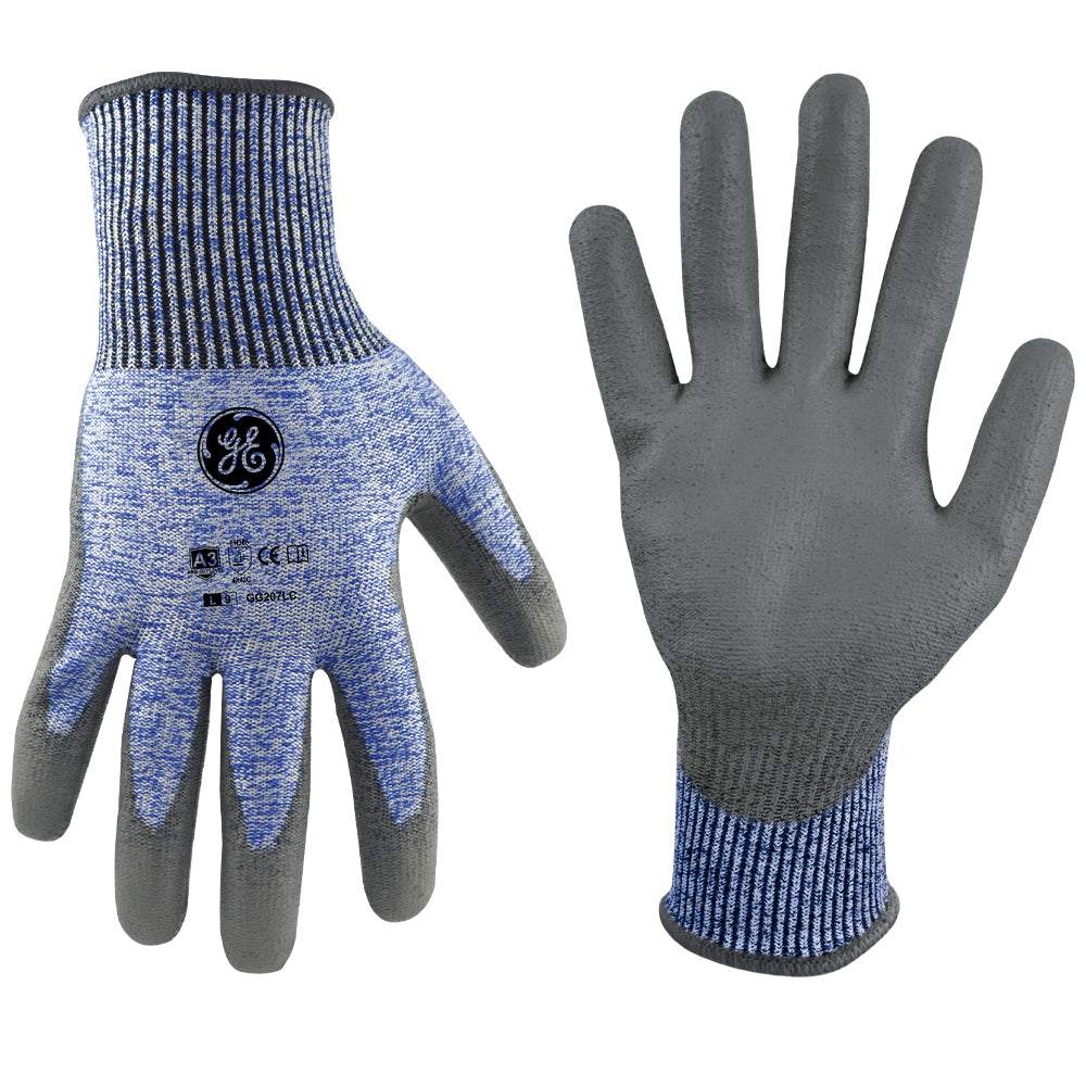 General Electric 13 GA PU Dipped Gloves A3 cut resistant gloves - Apollo Industries 