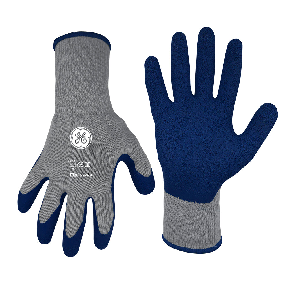 General Electric 10 GA Crinkle Rubber Dipped Gloves general purpose gloves Unisex (GG209)