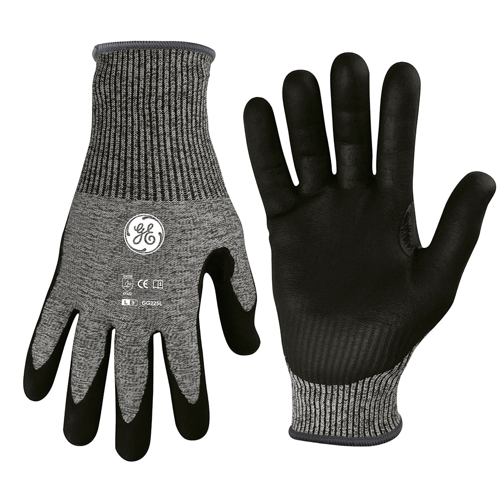General Electric 18 GA Touch Screen Micro Foam Nitrile Dipped Gloves A4 cut resistant gloves - Apollo Industries 
