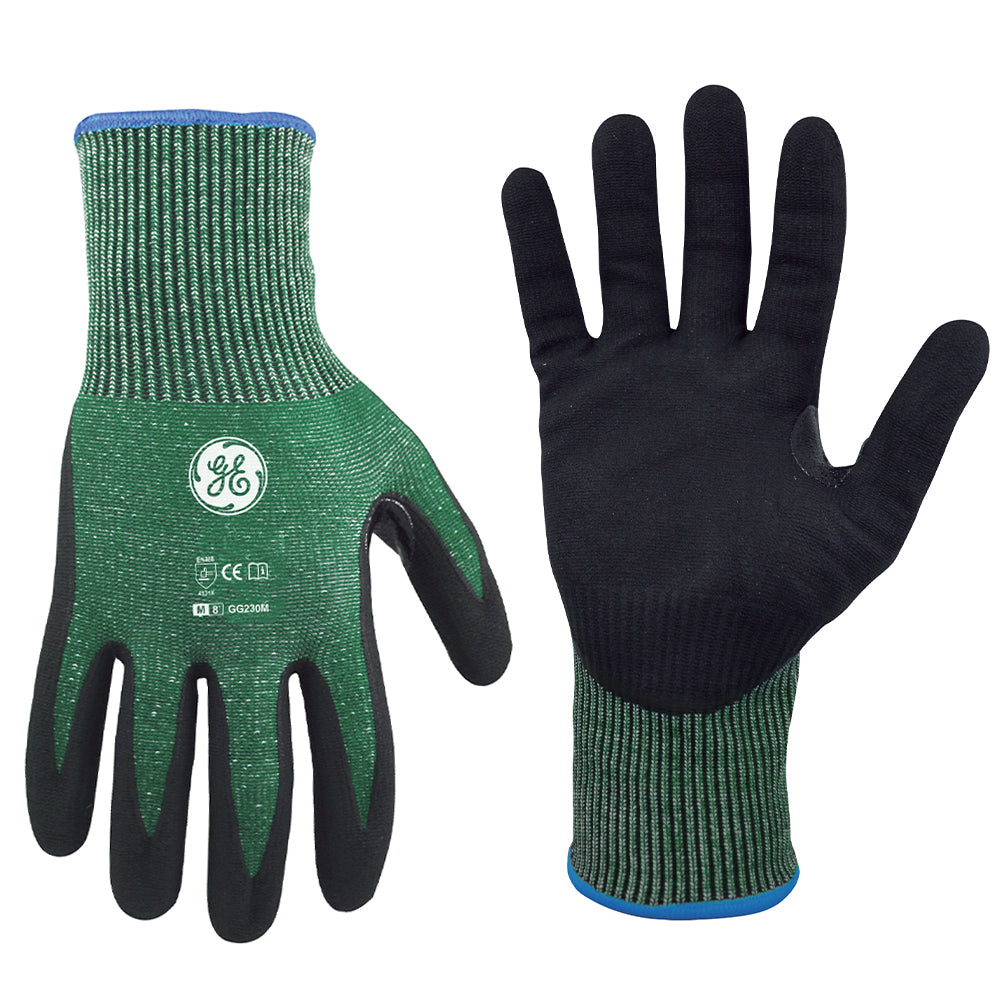 General Electric 15 GA Touch Screen Micro Foam Nitrile Dipped Recycled Gloves general purpose gloves Unisex (GG230)