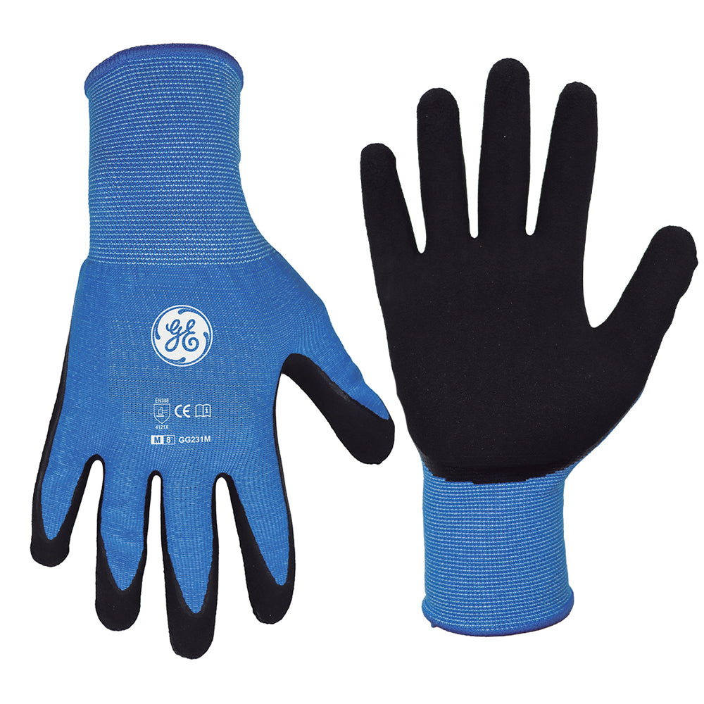 General Electric 15 GA Touch Screen Cool Yarn Foam Nitrile Dipped Gloves general purpose gloves Unisex (GG231)