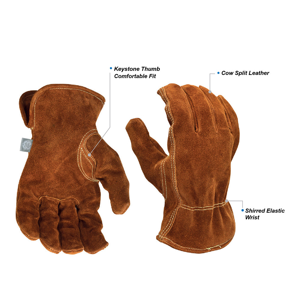 General Electric Cow Split Leather Driver Gloves Unisex (GG305)