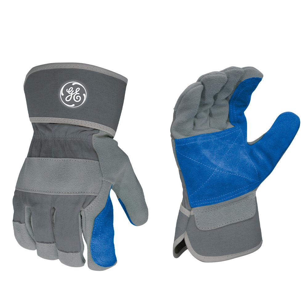 General Electric Reinforced Double Palm Cow Split Leather Gloves Unisex (GG320)