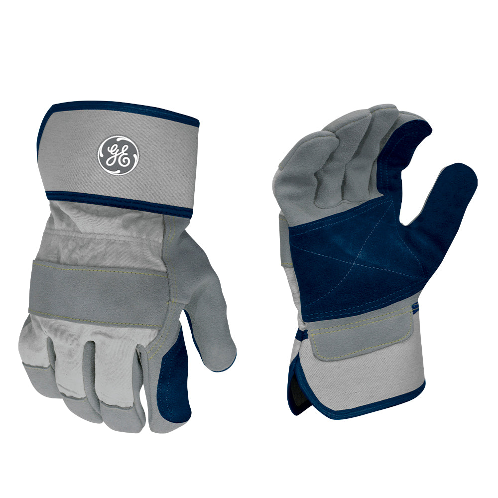 General Electric Reinforced Double Palm Cow Split Leather Gloves Unisex (GG321)