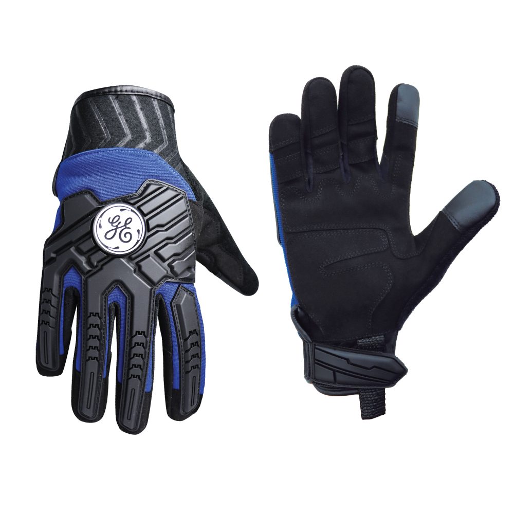 General Electric Synthetic Leather Impact Resistant Gloves Velcro Cuff Unisex (GG416)